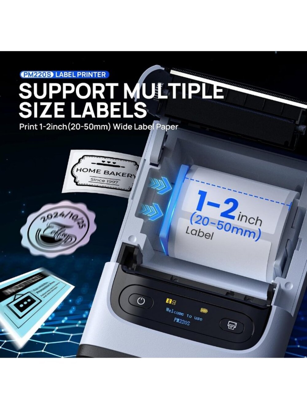 Bluetooth Label Maker Machine with Tape - Portable, Easy-to-Use, Custom Labels - Picture 4 of 9